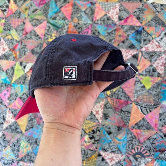 New England College Dad Hat Cap Strap back The Game 3 Bar Blue Adjustable Script - Picture 2 of 8